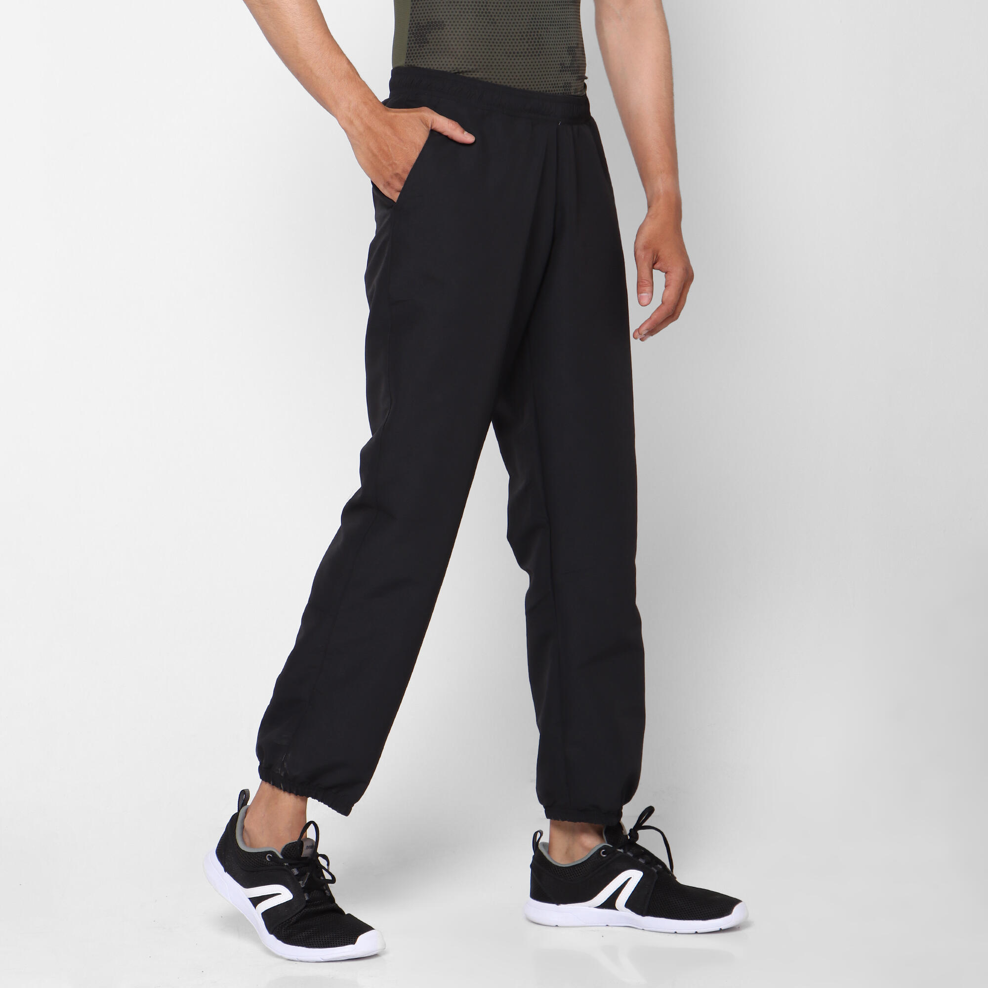 Buy Men Polyester Slim-Fit Gym Track Pants - Grey Online | Decathlon